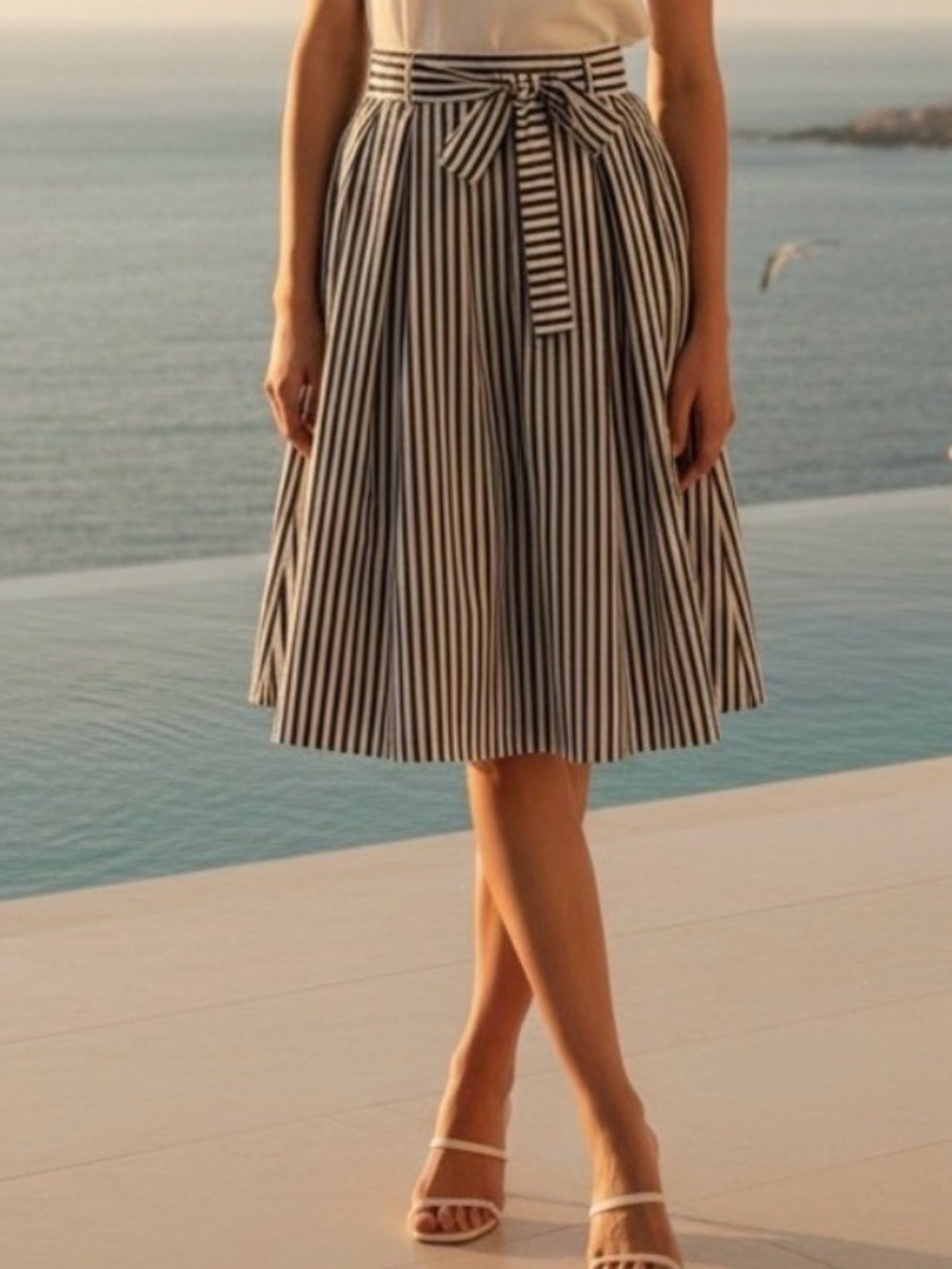 See You Monday Striped Skirt